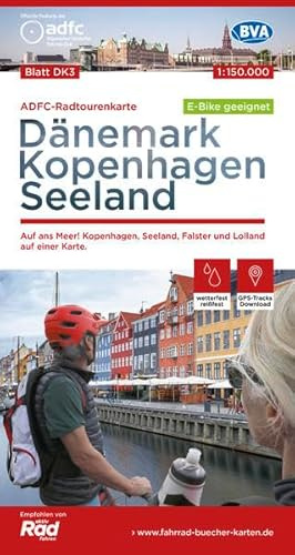 ADFC-Radtourenkarte DK3 Dänemark/Kopenhagen/Seeland 1:150.000 reiß- und wetterfest, E-Bike geeignet, GPS-Tracks Download: Auf ans Meer! Kopenhagen, ... einer Karte. (ADFC-Radtourenkarte 1:150.000)