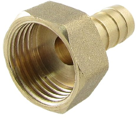 sourcingmap Gold Tone Brass Fitting 10mm Hose Barb 1/2 G Female Thread Straight Connector