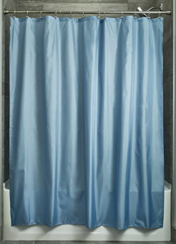 iDesign Mildew-Free Water-Repellent Fabric Shower Curtain, 180 x 180 cm - Slate Blue