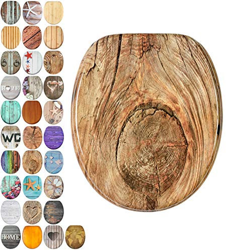 Sanilo Toilet Seat, Wide Choice of Wooden Toilet Seats, Stable Hinges, Easy to Mount (Rustic)