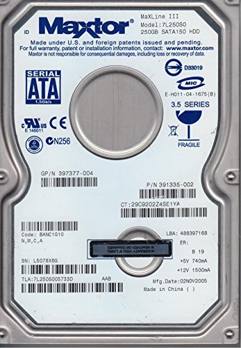 250GB Seagate Maxtor 7L250S0 MaXLine III, 3.5 interne Festplatte 7200 RPM, NEUW.