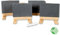 4-teiliges Set Schiefer Tischtafeln inkl. Aufsteller und Kreide 8x8,7x2,4 cm, aus Schiefer und Bambus, Tischkarte Schultafeln Buffet