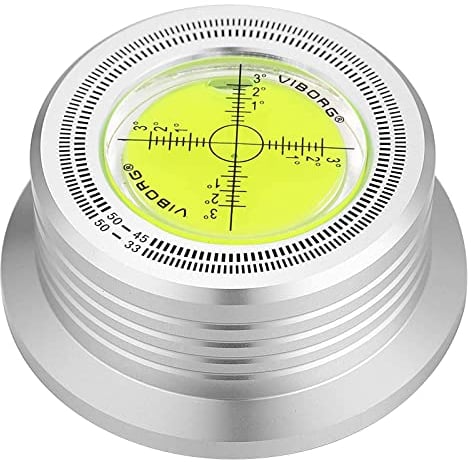Viborg LP528S Schallplatten-Stabilisator, Plattenspieler, Stroboskop, 3-in-1, 280 g LP-Vinyl-Klemme mit Wasserwaage (50 Hz, Silber)