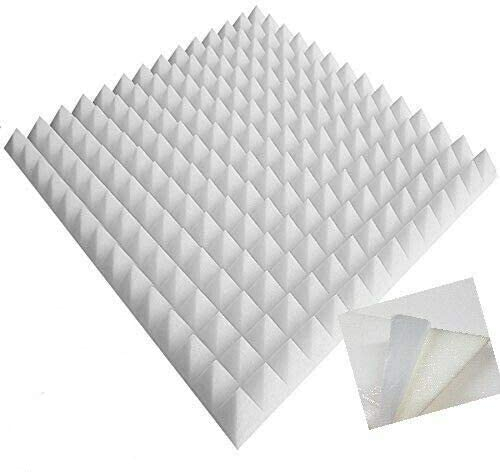 Pyramiden mail2mail Schaumstoff Akustik Dämmung Nop,penschaum Pyramiden ca. 100x50x5cm Weiß Mit Selbstklebend