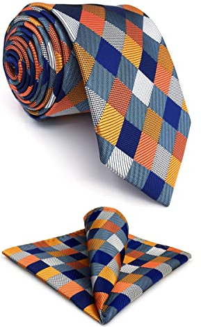 Shlax&Wing Mehrfarbig Kariert Mehrfarbig Hochzeit Krawatte For Männer Seide Größe