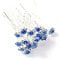 WedDecor 10pcs Blue Wedding Hair Pins with Crystal Rose Flower Design & Rhinestone Diamante Silver Plated Bridal Hair Clips Accessories for Women Wedding & Girls Bridesmaids Prom