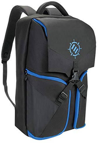 ENHANCE Gaming-Rucksack für Laptop, mit Universal-Konsole für PS4, PS5 und Computer, Arsenal-Hardware-Aufbewahrung für Controller, Kopfhörer, Spiele, Mäuse, Blau