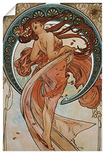 ARTland Wanddeko Poster & Kunstdrucke Wandposter 90x60 cm Frau Kleid Ornamente Vier Künste Der Tanz 1898 Jugendstil Alfons Mucha T7HU