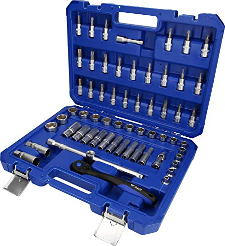 Brillant Tools Coffret de douilles et cliquets 3/8, 61 pcs, Bleu/Noir, One Size