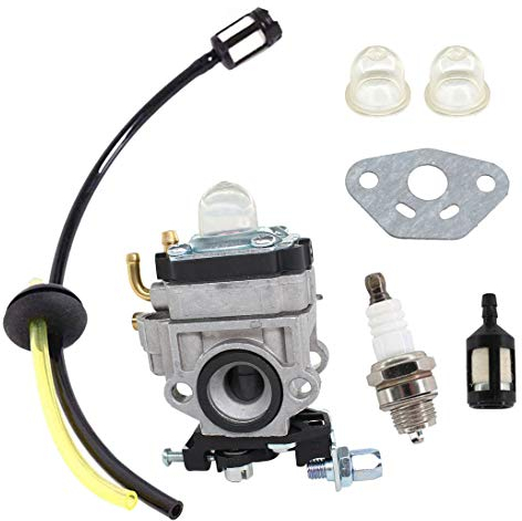AISEN Vergaser mit Dichtung Zündkerze Benzinfilter Benzinschlauch für AL-KO FRS 410, FRS 4125 Motorsense/WOLF HSG 55 Heckenschere