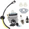 AISEN Vergaser mit Dichtung Zündkerze Benzinfilter Benzinschlauch für AL-KO FRS 410, FRS 4125 Motorsense/WOLF HSG 55 Heckenschere