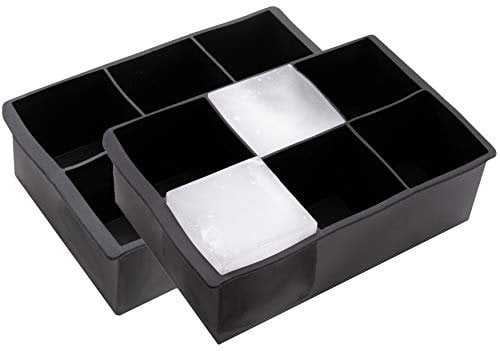 ZOLLNER24 2er Set XXL Eiswürfelform Silikon, Würfel 5x5x5 cm, schwarz