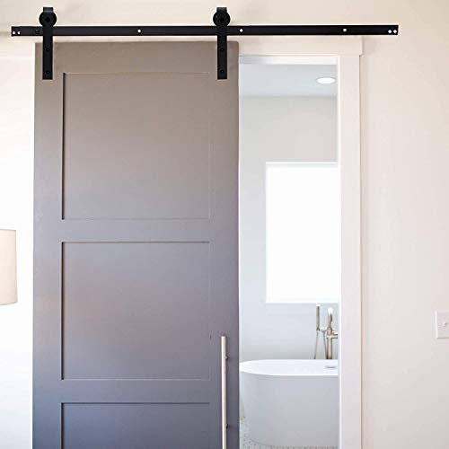 CO-Z Binario per Porta Scorrevole Sistema di Porte Scorrevoli Set Guide di Scorrimento per Porta in Legno Kit Accessori di Scorrevoli per Porte Interne (6.6FT/ 200CM)