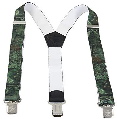 Leoodo Hosenträger Herren Damen Breit Y-Form für Arbeitshosen Skihose Motoradhose Fest lustig mit 3er Starken Clips und verschiedenen Motiven, HT Farbe:Grün Pflanze