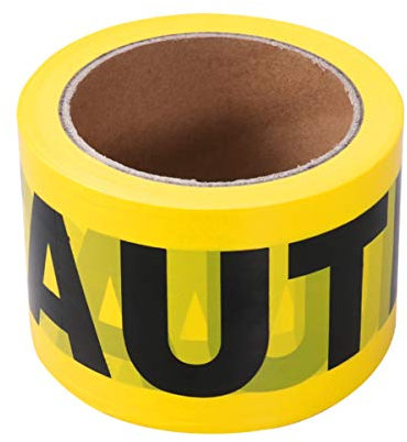 Hemobllo 100m Absperrband Gelbes Band Warnband Sicherheitsband Für Baustellen Anwendungen Und Dekoration Bei Partys Vorsichtszeichen Unfallverhütung