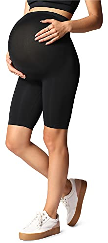 Be Mammy Kurze Umstandsleggings BE-1124 (Schwarz, S-M)