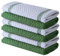 Infinitee Xclusives Premium Tea Towels | Pack of 6 | 100% Cotton |38 x 64 cm| Ultra Soft & Highly Absorbent Terry Dish Towels for Kitchen, Bar for Daily Household Cleaning Use |Sturdy Green|