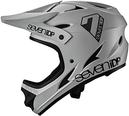 7 iDP M1 MTB Mountain Bike Full Face Lightweight Vented Bicycle Helmet (Grey, XL)