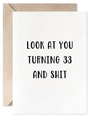 Lustige Geburtstagskarte zum 33. Geburtstag, für Männer oder Frauen, zum 33. Geburtstag, für Sohn, Tochter oder Freundin