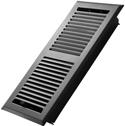 2X10 Floor Vent Cover Floor Register with Mesh Cover Trap, Heat and Air, Walkable Metal Floor Vent for HVAC Duct, Contemporary, Matte Black