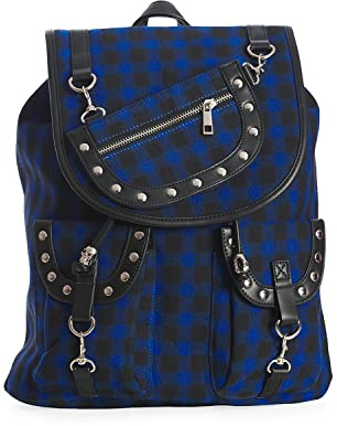 Banned Alternative Rucksack Yami Tartan Blau