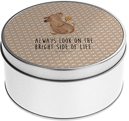 Mr. & Mrs. Panda Blechdose rund Hund Keks - Geschenk, Vierbeiner, hungrig, Hundekekse, Hundemama, Metall Dose, Vorratsdosen, Geschenkbox,