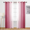 DWCN Ombré-Vorhänge aus Kunstleinen – Farbverlauf, Halb-Voile-Vorhänge für Schlafzimmer und Wohnzimmer, Fenstervorhänge mit Ösen, 2 Paneele, 132 x 274 cm lang, Burgunderrot
