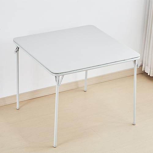 KAIHAOWIN Folding Card Table,Square Dining Table for 4 People Foldable Card Game Table Portable for Indoor Outdoor 33x33(85x85cm)-White