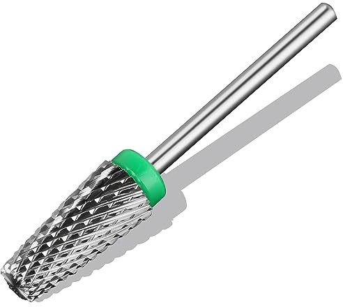 C12rtive Broca para uñas de tungsteno 5 en 1, broca para uñas electrónica de barril cónico para uñas de gel acrílico, eliminación de forma de uñas dual, broca para uñas de 3/32 de diámetro (gruesa)