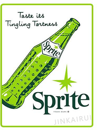 Retro Metall Blechschild Lustig Sprite Limonade Plakette Eisen Hängende Handwerk Büro Schlafzimmer Wohnzimmer Club Schild für Zuhause Höhle Garage Bar Wanddekoration Vintage Schild 20,3 x 30,5 cm
