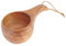 TITA-DONG Taza de café de Madera de 220 Ml, Taza Portátil de Diseño Nórdico, Taza Kuksa con Cordón, Taza para Acampar Al Aire Libre, Taza de café con Aislamiento Térmico con Agarre (Mango