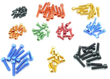 Zylinderkopf Schrauben Aluminium Innensechskant M5 M6 Alu eloxiert DIN 912 5mm 6mm, Farbauswahl:Schwarz eloxiert, Abmessung & Menge:M5x16-10 Stk.