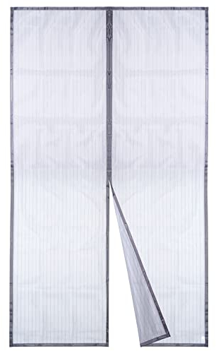 Apalus Zanzariera con Magneti per Porte, 120x240CM,Rete Fine, Tenda Totalmente Magnetica, si Chiude da Sola - Non Accorciabile (Grigio)
