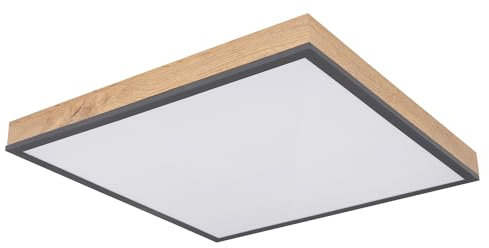 Globo LED-Deckenleuchte - Braun - Graphitgrau - MDF - Metall - B 30 cm