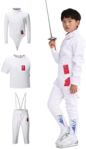 350N Fechtuniformanzug (Set Aus Hose/Jacke/Weste) Fecht-Trainingsgerät Jacke Weste Hose Set Fechttrainings-Schutzanzug for Folien-Degensäbel (Dicke : Right hand, Size : 42)