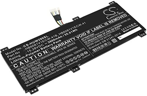 Batería de repuesto compatible con Huawei HBL-W19, HBL-W29, HLY-W19RP, MagicBook Pro 2020, MateBook D 16, V700 (3600 mAh/55.01Wh)