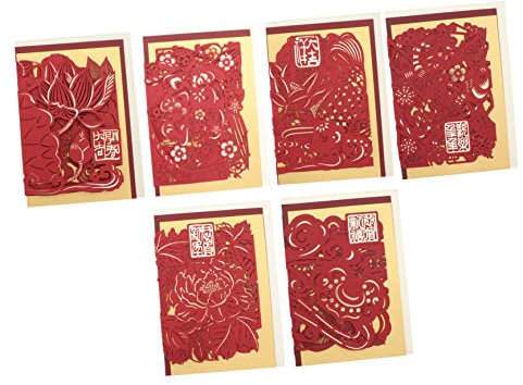 MAGICLULU 6 Stück 2021 Grußkarte 2022 Frohes Neujahrskarten Füller Für Weihnachtstüten Urlaubsgruß Festliche Neujahrskarten Neujahr Geschenkkarten Neujahrs- Segenkarten Kratzen China Papier