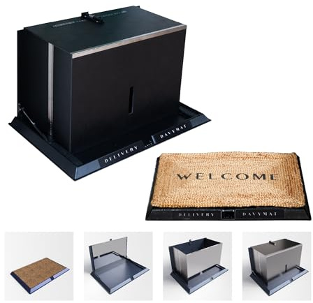 DAVYMAT Gen1 Transforming Doormat Package Locker | Anti-Theft Lockable Outdoor Parcel Safe | Secure Collapsible Porch Storage | Large 26x18x15 Capacity | Driver Approved