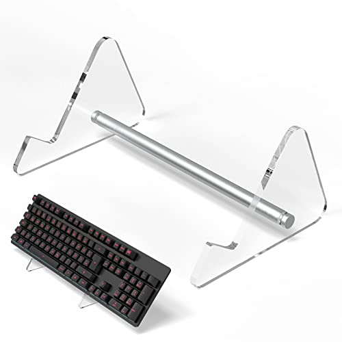RUNJRX KEYBOARD Stands 1-Tier, Mechanical Keyboard Acrylic Display Stand, Transparent Acrylic Keyboard Stand, Holder Stand for Gaming Keyboards(1Pcs)