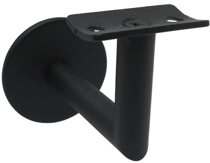 5x SO-Tools Handlaufhalter, schwarz matt aus Zinkdruckguss und Stahl für 42,4 mm Holzhandlauf, Handlauf