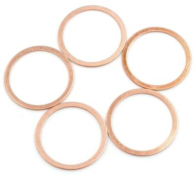 A ABSOPRO Rondelles plates en cuivre pour joints d'étanchéité, anneaux en forme de O, diamètre intérieur de 32mm (lot de 5)