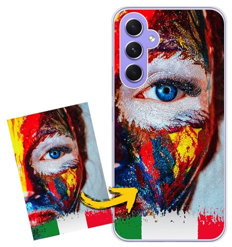 FarmyGadget Cover Personalizzata per Samsung A54 5G (SM-A546), TPU Trasparente Morbida, Custodia Personalizzabile con Foto, Immagine, Testo, Loghi
