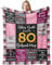 Jinmaple 80 Geburtstag, 80 Geburtstag Deko, Geschenk 80. Geburtstag Frau, 80 Geburtstag Geschenke Frauen, Geschenke zum 80.Geburtstag, Geschenke zum 80 Geburtstag Frau Decke 150x130CM