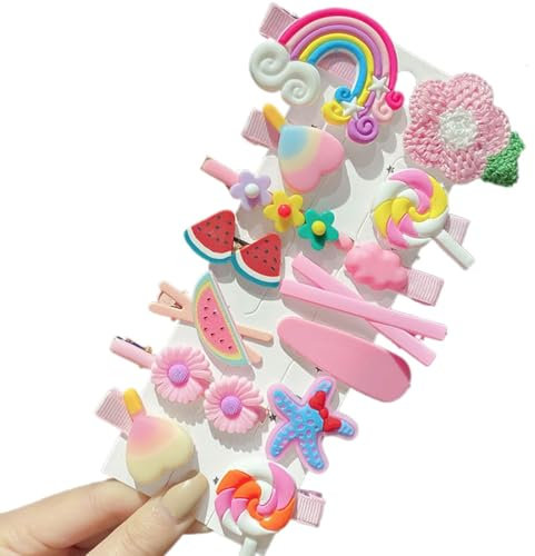 14pcs Accesoris de Pelo para Niña, 42pcs Clips y 130pcs Gomas, Pinzas y Horquillas para Bebé e Infantiles (B)