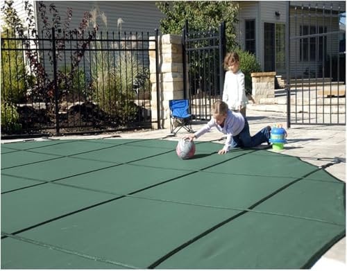 Copertura di sicurezza rotonda per piscine interrate in rete verde 8,5 m resistente all'abrasione.