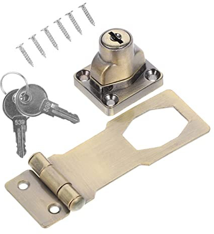 ETHZZLE Vorhängeschloss Mit Riegel Und Haspe Abschließbar Für Tür Und Schrank Sicherer Diebstahlschutz Für Fenster