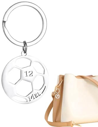 Schlüsselanhänger mit, Schlüsselanhänger mit Ball | Sport-Thema Rucksack-Charm | hohler Kugel-Schlüsselanhänger mit englischem Buchstabe für Rucksack, Handtasche, Gepäck, C, Se référer au