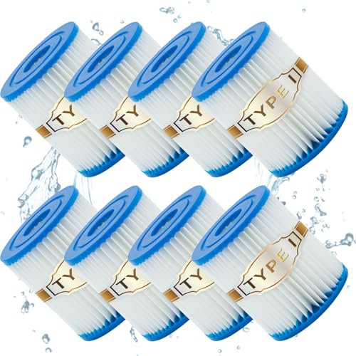 LSESEN Filtro de piscina tipo I, cartuchos de filtro para tamaño 1, cartucho de filtro tamaño I para piscinas, cartucho de filtro de bomba de 330 galones, fácil instalación (8, blanco)