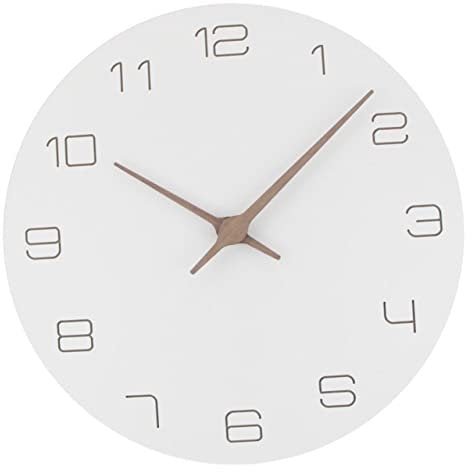 MAGICLULU Holz Wanduhr Modern Für Wohnzimmer Schlafzimmer Stumme Uhr Einfache Installation Kreative Dekoration Für Zuhause Büro Zimmer Ohne Geräusch