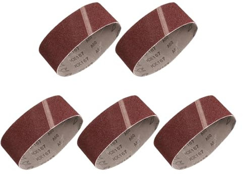 sourcing map 76mm x 533mm Sanding Belts, 10 Pcs 60 Grits Aluminum Oxide Abrasive Belt Sander File Belt for Woodworking, Metal Polishing, Knife Sharpener